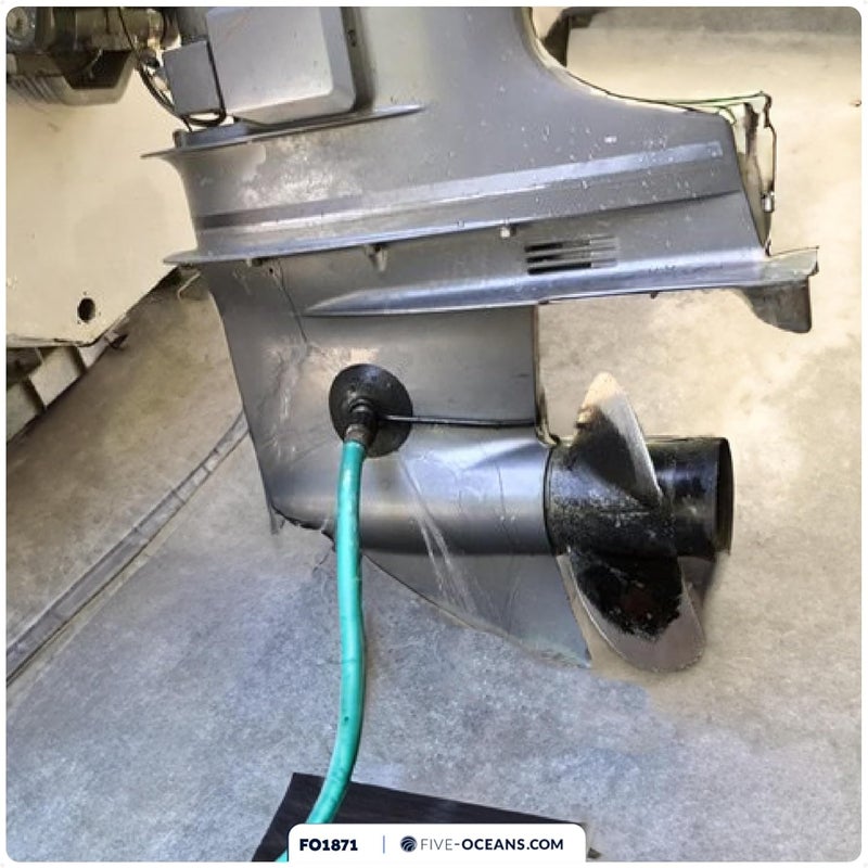 Five Oceans Outboard Motor Muffs, Boat Motor Flusher, Black PVC Marine Grade Muffs, Coated Steel Bracket, Includes Garden Hose Connector & Quick Connect Adapter - Image 3